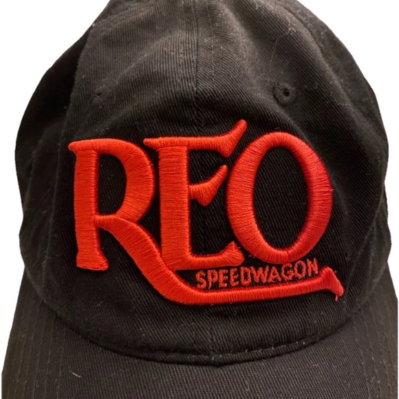 REO Speedwagon Black Ball Cap With Red Embroidery Adjustable Cotton - Picture 2 of 5